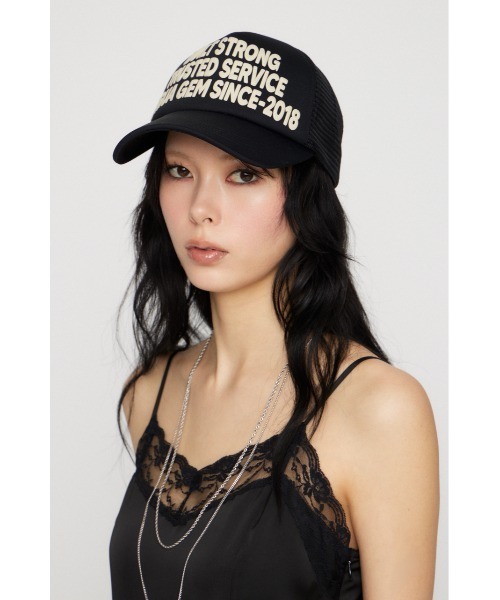 LAGUA GEM(ラグアジェム)の「LETTERING MESH キャップ(キャップ・レディース・バーガンディー/ブラック・FREE)」の18枚目の写真