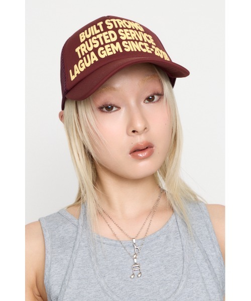 LAGUA GEM(ラグアジェム)の「LETTERING MESH キャップ(キャップ・レディース・バーガンディー/ブラック・FREE)」の20枚目の写真