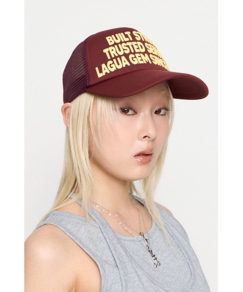 LAGUA GEM(ラグアジェム)の「LETTERING MESH キャップ(キャップ・レディース・バーガンディー/ブラック・FREE)」の21枚目の写真