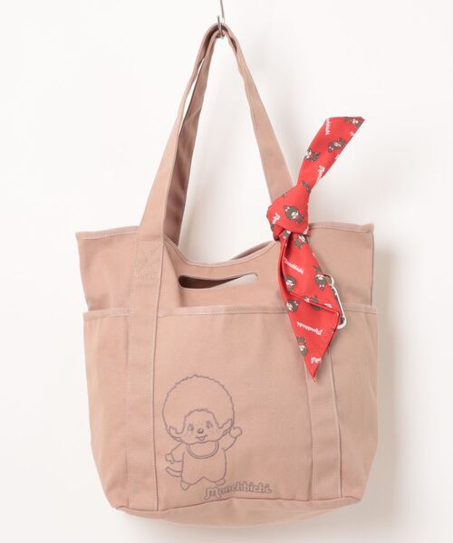 SALON de RUBAN（サロンドルヴァン）の「【SALON de RUBAN / サロン ド ルヴァン】 モンチッチ トートバッグ（トートバッグ・レディース・アイボリー/ピンク/ミント/ベージュ・FREE）」の2枚目の写真