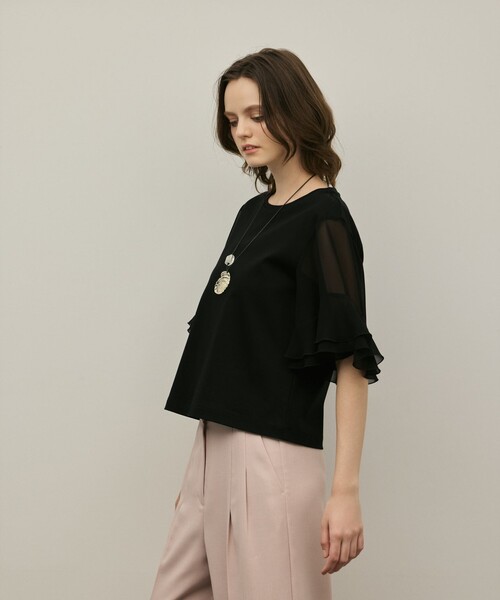 Diagram(ダイアグラム)の「シフォンスリーブカットトップ(Tシャツ/カットソー・レディース・ホワイト/ブラック・36)」の21枚目の写真