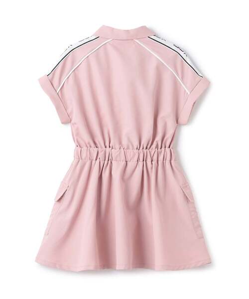 X-girl Stages（エックスガールステージス）の「肩ロゴラインカーゴ半袖ワンピース（シャツワンピース・キッズ・ブラック/ピンク・100cm/130cm/140cm/120cm/90cm/110cm）」の3枚目の写真