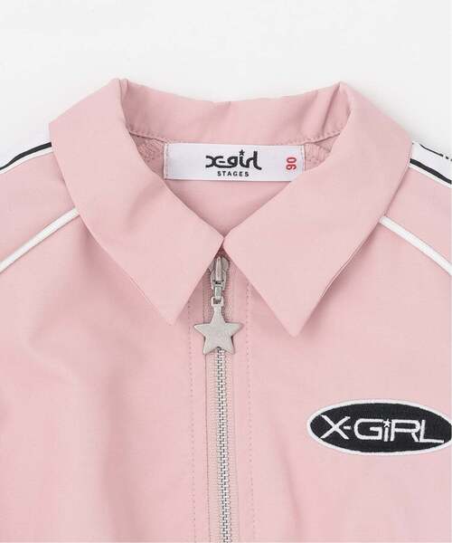 X-girl Stages（エックスガールステージス）の「肩ロゴラインカーゴ半袖ワンピース（シャツワンピース・キッズ・ブラック/ピンク・100cm/130cm/140cm/120cm/90cm/110cm）」の4枚目の写真