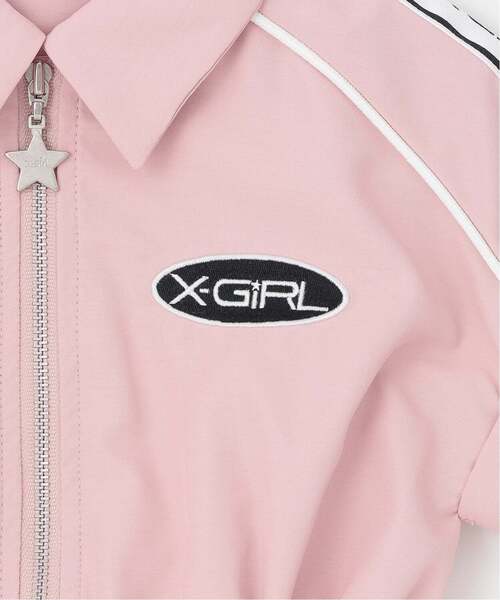 X-girl Stages（エックスガールステージス）の「肩ロゴラインカーゴ半袖ワンピース（シャツワンピース・キッズ・ブラック/ピンク・100cm/130cm/140cm/120cm/90cm/110cm）」の5枚目の写真