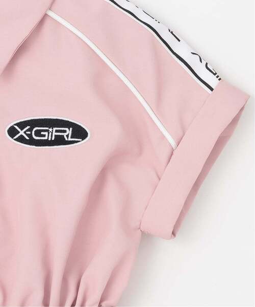 X-girl Stages（エックスガールステージス）の「肩ロゴラインカーゴ半袖ワンピース（シャツワンピース・キッズ・ブラック/ピンク・100cm/130cm/140cm/120cm/90cm/110cm）」の7枚目の写真