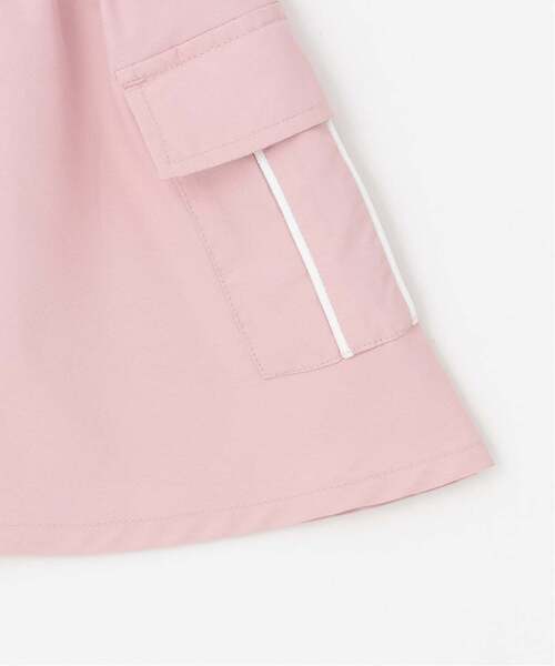 X-girl Stages（エックスガールステージス）の「肩ロゴラインカーゴ半袖ワンピース（シャツワンピース・キッズ・ブラック/ピンク・100cm/130cm/140cm/120cm/90cm/110cm）」の9枚目の写真