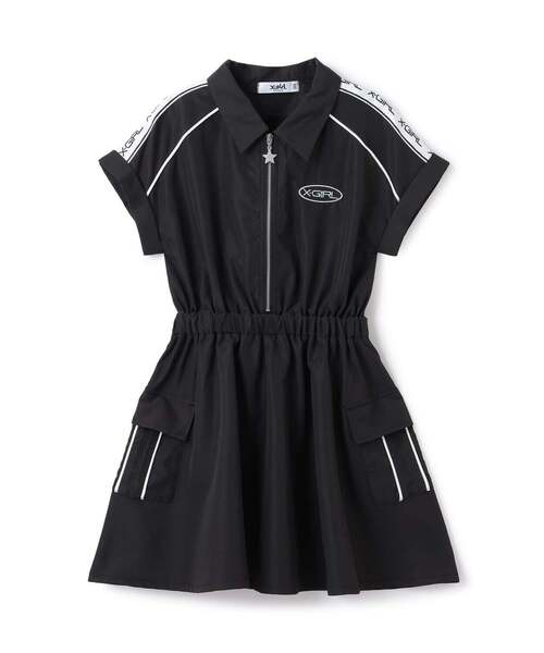 X-girl Stages（エックスガールステージス）の「肩ロゴラインカーゴ半袖ワンピース（シャツワンピース・キッズ・ブラック/ピンク・100cm/130cm/140cm/120cm/90cm/110cm）」の14枚目の写真