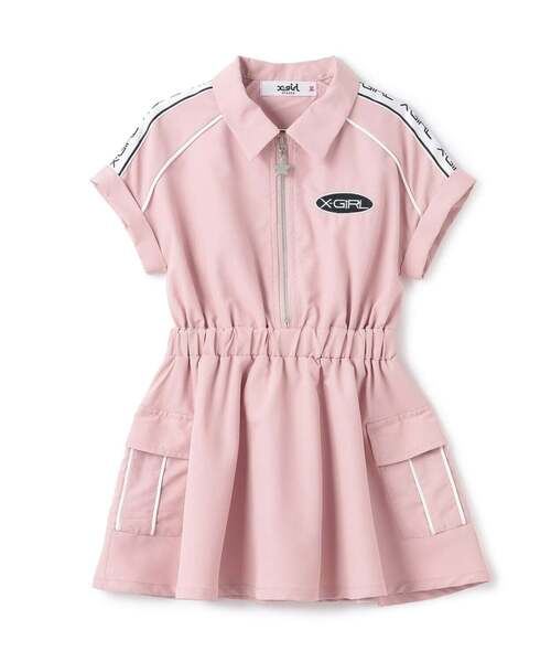 X-girl Stages（エックスガールステージス）の「肩ロゴラインカーゴ半袖ワンピース（シャツワンピース・キッズ・ブラック/ピンク・100cm/130cm/140cm/120cm/90cm/110cm）」の15枚目の写真