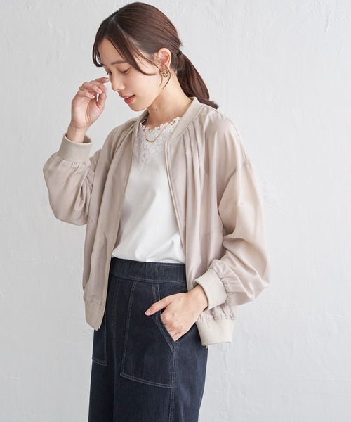 ikka(イッカ)の「【雑誌InRed5月号掲載】シアーリブブルゾン(ブルゾン・レディース・ブラウン系その他/ライトグリーン/ベージュ/チャコール・L/M/S)」の16枚目の写真