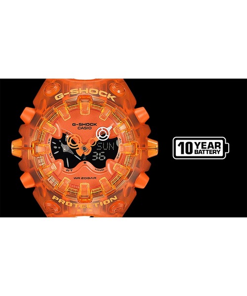G-SHOCK(ジーショック)の「TRANSPARENT PACK / GA-V01シリーズ / GA-V01SKE-4AJF(アナログ腕時計・メンズ・オレンジ・FREE)」の3枚目の写真