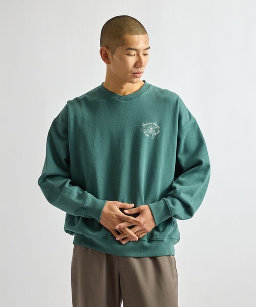 Saturdays NYC(サタデーズ ニューヨークシティ )の「Bowery Loofah Collar Sweatshirt(スウェット・メンズ・グリーン/グレー/ダークブラウン・S/M/L)」の6枚目の写真