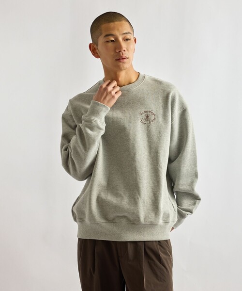 Saturdays NYC(サタデーズ ニューヨークシティ )の「Bowery Loofah Collar Sweatshirt(スウェット・メンズ・グリーン/グレー/ダークブラウン・S/M/L)」の1枚目の写真