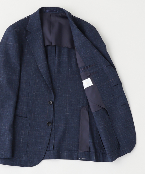 EDIFICE(エディフィス)の「ドレス ジャケット 3ボタン ウールリネン(CHECK)(テーラードジャケット・メンズ・ダークブルー・50/48/46/44)」の4枚目の写真