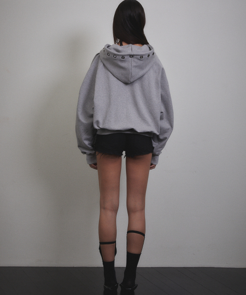 VOONT（ブント）の「Eyelet Button Two-Way Hood Zip-Up (GRAY)（パーカー・レディース・アッシュグレー・OS）」の12枚目の写真
