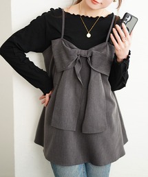 GOLDJAPAN（ゴールドジャパン）の「ビッグリボンペプラムビスチェ【大きいサイズ対応】【大きいサイズ対応】（キャミソール）」