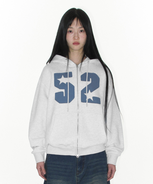 AMESWORLDWIDE（アメスワールドワイド）の「52 APPLIQUE HOODIE ZIP UP LIGHT GREY（パーカー・レディース・その他・LARGE/MEDIUM/SMALL）」の3枚目の写真