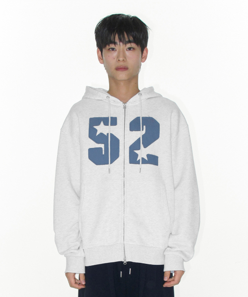 AMESWORLDWIDE（アメスワールドワイド）の「52 APPLIQUE HOODIE ZIP UP LIGHT GREY（パーカー・レディース・その他・LARGE/MEDIUM/SMALL）」の4枚目の写真