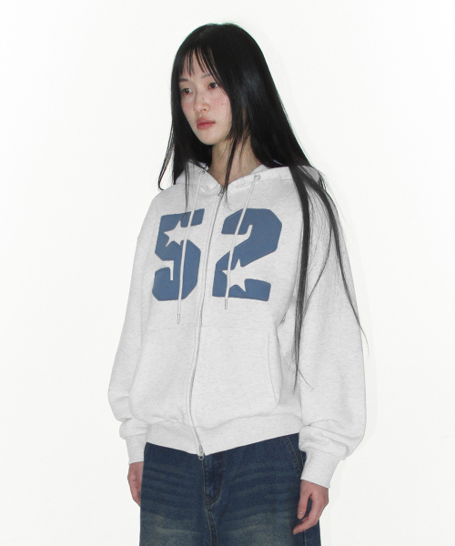 AMESWORLDWIDE（アメスワールドワイド）の「52 APPLIQUE HOODIE ZIP UP LIGHT GREY（パーカー・レディース・その他・LARGE/MEDIUM/SMALL）」の5枚目の写真