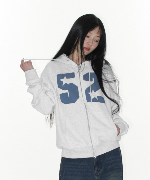 AMESWORLDWIDE（アメスワールドワイド）の「52 APPLIQUE HOODIE ZIP UP LIGHT GREY（パーカー・レディース・その他・LARGE/MEDIUM/SMALL）」の7枚目の写真