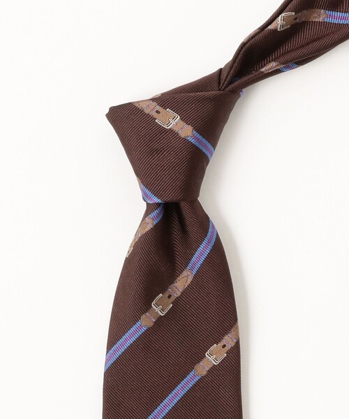BEAMS F(ビームスエフ)の「TUDOR ROSES / シルク ベルトモチーフ ストライプ ネクタイ(ネクタイ・メンズ・ブラウン/ネイビー・ONE SIZE)」の5枚目の写真