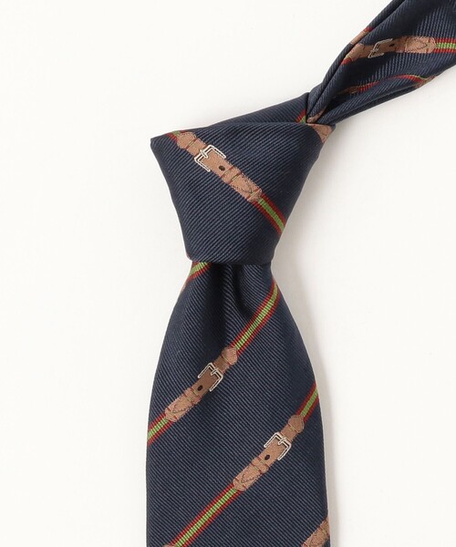 BEAMS F(ビームスエフ)の「TUDOR ROSES / シルク ベルトモチーフ ストライプ ネクタイ(ネクタイ・メンズ・ブラウン/ネイビー・ONE SIZE)」の8枚目の写真