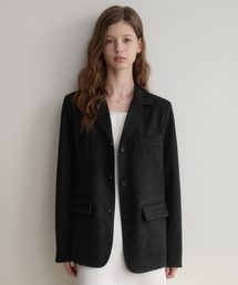 LENAV（ルナブ）の「Button black suede Jacket（テーラードジャケット）」