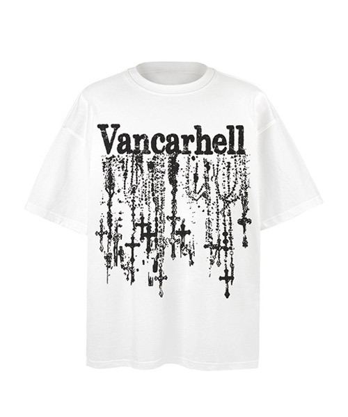 Ressaca(レサーカ)の「オーバーサイズピグメント加工クロスプリントTシャツ(Tシャツ/カットソー・メンズ・ブラック/ホワイト・M/L/XL)」の7枚目の写真