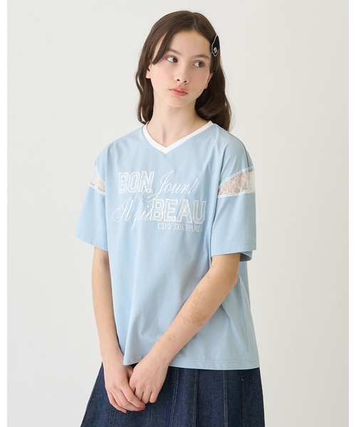 【130cmあり】【接触冷感】レースワッペンTシャツ