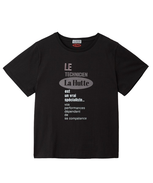 LA MARINE FRANCAISE(マリン フランセーズ)の「【LA HUTTE】26/-天竺ロゴ刺繍S/S TEE(Tシャツ/カットソー・レディース・ホワイト/チャコールグレー・FREE)」の2枚目の写真