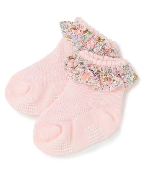 sense of wonder（センスオブワンダー）の「リバティフリルソックス【日本製】（ソックス/靴下・キッズ・オフホワイト/ラベンダー/ピンク・9-11cm/17-19cm/15-17cm/13-15cm/11-13cm）」の3枚目の写真