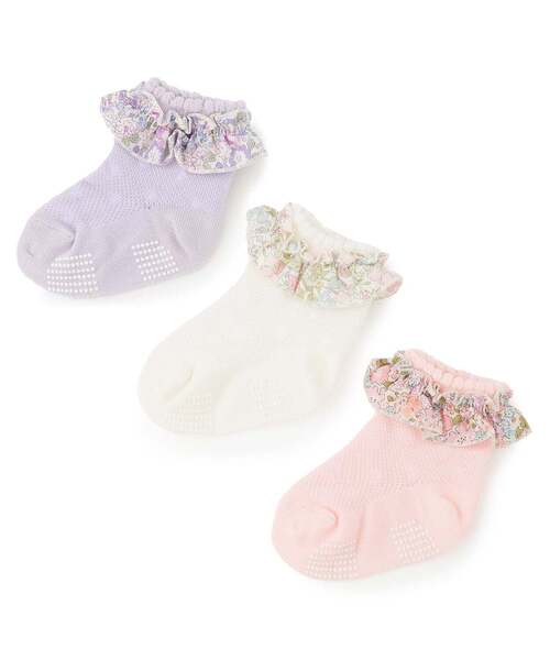 sense of wonder（センスオブワンダー）の「リバティフリルソックス【日本製】（ソックス/靴下・キッズ・オフホワイト/ラベンダー/ピンク・9-11cm/17-19cm/15-17cm/13-15cm/11-13cm）」の7枚目の写真