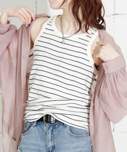 MILLER(ミラー)の「"02"≪Robert P. Miller≫パックT パネルリブ タンクトップ(タンクトップ・メンズ・ブラウン系1/ブラック/ホワイト×ブラック/ブラック×グレー/グレー/オフホワイト/ホワイト系1/チャコールグレー・XL/L/M)」の4枚目の写真