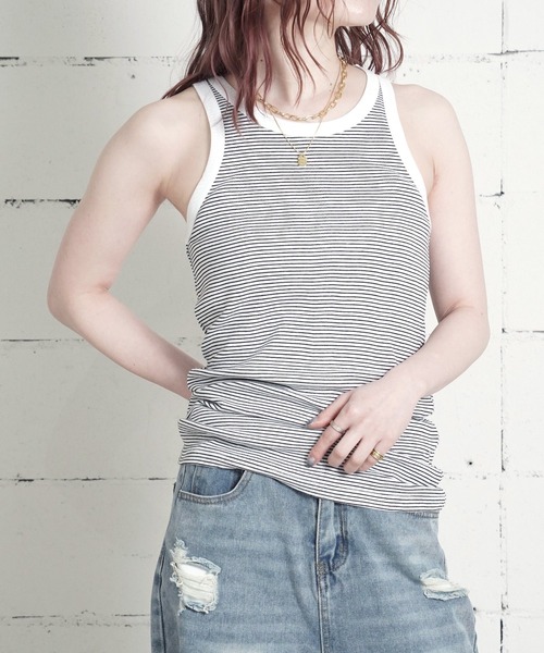 MILLER(ミラー)の「"02"≪Robert P. Miller≫パックT パネルリブ タンクトップ(タンクトップ・メンズ・ブラウン系1/ブラック/ホワイト×ブラック/ブラック×グレー/グレー/オフホワイト/ホワイト系1/チャコールグレー・XL/L/M)」の3枚目の写真