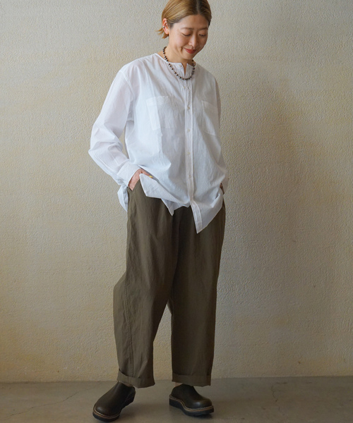 JOURNAL STANDARD LUXE（ジャーナルスタンダード　ラックス）の「【VAS-Y LENTEMENT】CREW-NECK OVERSIZED SHIRT（シャツ/ブラウス・レディース・ホワイト/ブラック・MEDIUM）」の7枚目の写真