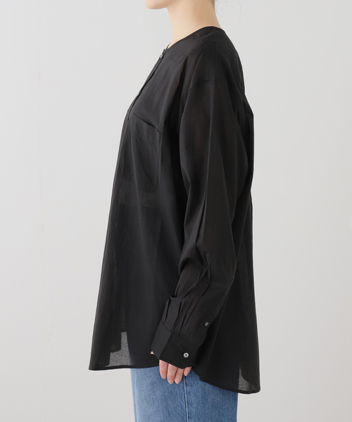 JOURNAL STANDARD LUXE（ジャーナルスタンダード　ラックス）の「【VAS-Y LENTEMENT】CREW-NECK OVERSIZED SHIRT（シャツ/ブラウス・レディース・ホワイト/ブラック・MEDIUM）」の10枚目の写真