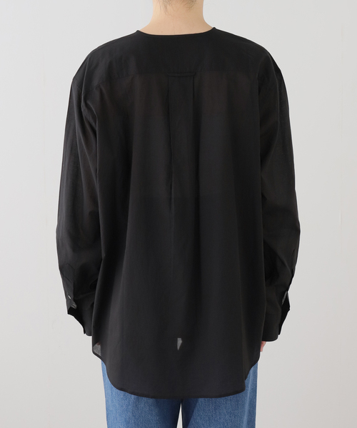 JOURNAL STANDARD LUXE（ジャーナルスタンダード　ラックス）の「【VAS-Y LENTEMENT】CREW-NECK OVERSIZED SHIRT（シャツ/ブラウス・レディース・ホワイト/ブラック・MEDIUM）」の11枚目の写真
