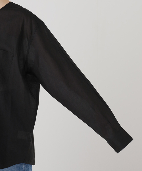 JOURNAL STANDARD LUXE（ジャーナルスタンダード　ラックス）の「【VAS-Y LENTEMENT】CREW-NECK OVERSIZED SHIRT（シャツ/ブラウス・レディース・ホワイト/ブラック・MEDIUM）」の12枚目の写真