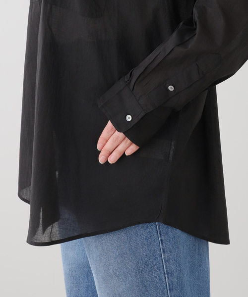 JOURNAL STANDARD LUXE（ジャーナルスタンダード　ラックス）の「【VAS-Y LENTEMENT】CREW-NECK OVERSIZED SHIRT（シャツ/ブラウス・レディース・ホワイト/ブラック・MEDIUM）」の13枚目の写真