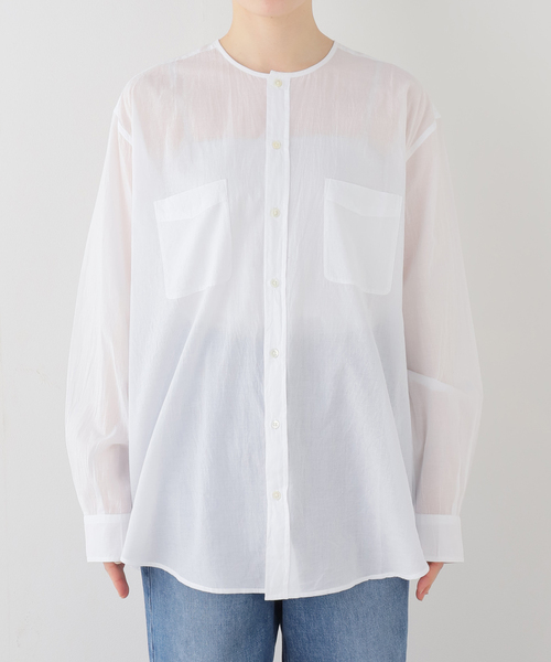 JOURNAL STANDARD LUXE（ジャーナルスタンダード　ラックス）の「【VAS-Y LENTEMENT】CREW-NECK OVERSIZED SHIRT（シャツ/ブラウス・レディース・ホワイト/ブラック・MEDIUM）」の18枚目の写真