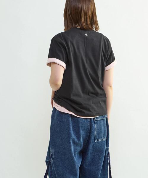 CONVERSE TOKYO（コンバーストウキョウ）の「SPINDLE LOGO PRINT TEE（Tシャツ/カットソー・レディース・ブラック/ピンク/ホワイト・FREE）」の5枚目の写真