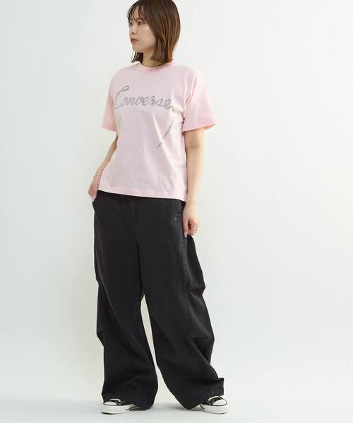CONVERSE TOKYO（コンバーストウキョウ）の「SPINDLE LOGO PRINT TEE（Tシャツ/カットソー・レディース・ブラック/ピンク/ホワイト・FREE）」の14枚目の写真