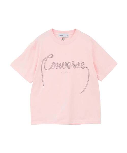 CONVERSE TOKYO（コンバーストウキョウ）の「SPINDLE LOGO PRINT TEE（Tシャツ/カットソー・レディース・ブラック/ピンク/ホワイト・FREE）」の15枚目の写真