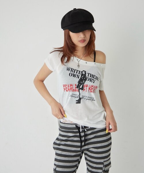 WHO'S WHO gallery(フーズフーギャラリー)の「エリオットラウンドヘムシアーTEE(Tシャツ/カットソー・レディース・オフホワイト/ブラック/グレー/ホワイト系その他/ブラック系その他・FREE)」の14枚目の写真