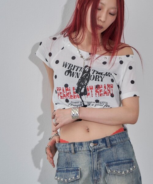 WHO'S WHO gallery(フーズフーギャラリー)の「エリオットラウンドヘムシアーTEE(Tシャツ/カットソー・レディース・オフホワイト/ブラック/グレー/ホワイト系その他/ブラック系その他・FREE)」の8枚目の写真