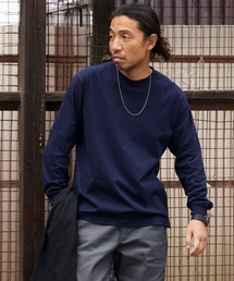 ハイグレードコットン 5.6oz クルーネック 袖リブ ロングスリーブTee /ロンT 無地カットソー オーバーサイズ 秋 秋服 2026年秋冬