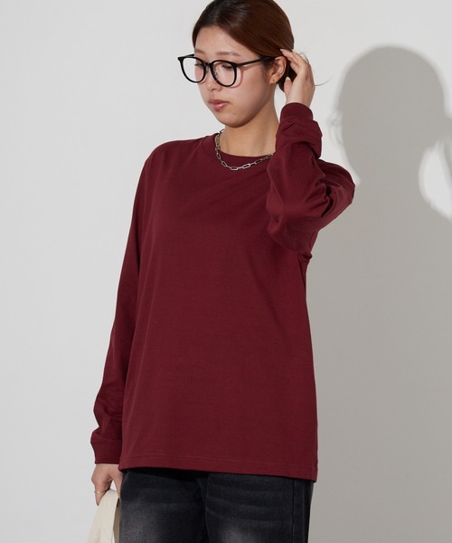 ROOPTOKYO（ループトウキョウ）の「ハイグレードコットン 5.6oz クルーネック 袖リブ ロングスリーブTee /ロンT 無地カットソー オーバーサイズ 2026年春夏（Tシャツ/カットソー・メンズ・オフホワイト/ブラック/アッシュ/ヘザーチャコール/グリーン系その他/ネイビー/バーガンディー/ホワイト・M/L/XL/2XL/S）」の8枚目の写真