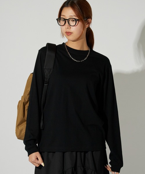 ROOPTOKYO（ループトウキョウ）の「ハイグレードコットン 5.6oz クルーネック 袖リブ ロングスリーブTee /ロンT 無地カットソー オーバーサイズ 2026年春夏（Tシャツ/カットソー・メンズ・オフホワイト/ブラック/アッシュ/ヘザーチャコール/グリーン系その他/ネイビー/バーガンディー/ホワイト・M/L/XL/2XL/S）」の3枚目の写真