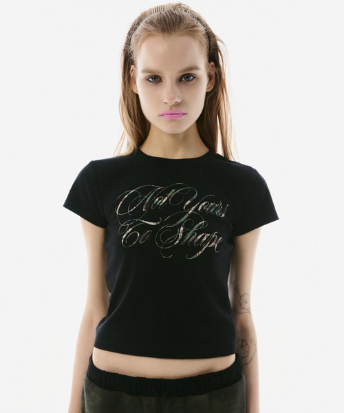 BLONDEY(ブロンディ)の「SCRIPT LOGO CROPPED TEE(Tシャツ/カットソー・レディース・ブラック/レッド/ホワイト・FREE)」の8枚目の写真