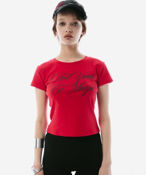 BLONDEY(ブロンディ)の「SCRIPT LOGO CROPPED TEE(Tシャツ/カットソー・レディース・ブラック/レッド/ホワイト・FREE)」の12枚目の写真