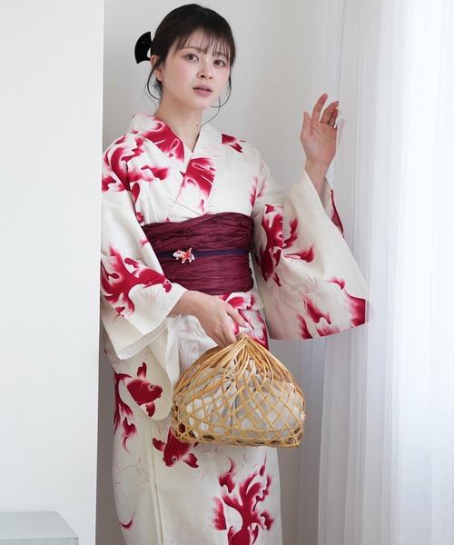 浴衣3点セット 紅泳（こうえい）の金魚（浴衣）｜utatane（ウタタネ